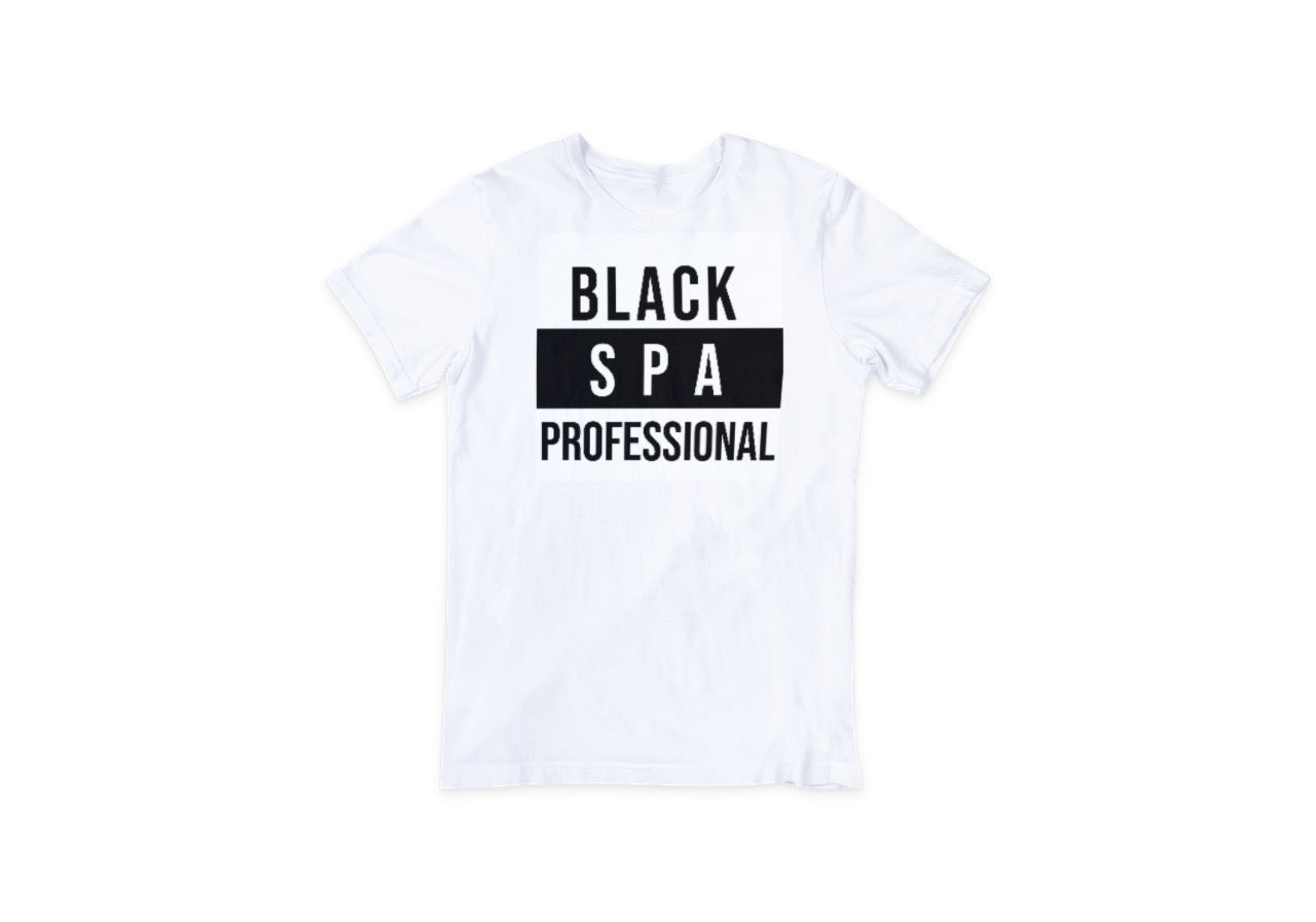 Black Spa Professional Tee White